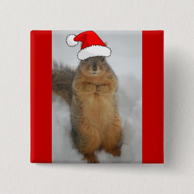 Chapa Cuadrada Navidades Squirrels (Anverso)