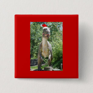 Chapa Cuadrada Navidades T-Rex Dinosaur