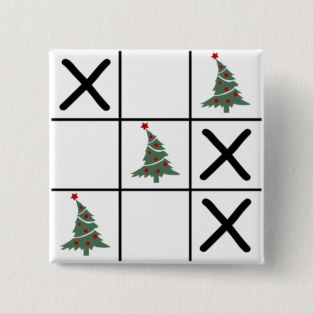 Chapa Cuadrada Navidades Tic Tac Toe (Anverso)