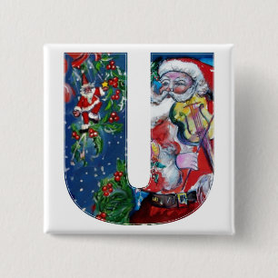 CHAPA CUADRADA NAVIDADES U CARTA / SANTA CON MONOGRAMA VIOLÍN