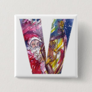 CHAPA CUADRADA NAVIDADES V CARTA / SANTA JUGANDO HARP