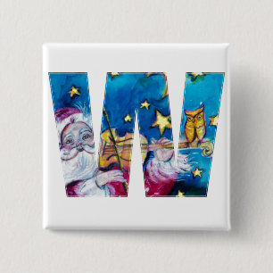 CHAPA CUADRADA NAVIDADES W CARTA / INSPIRADO SANTA MONOGRAM