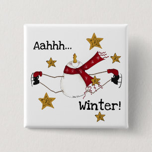 Chapa Cuadrada Navidades Winter Snowman