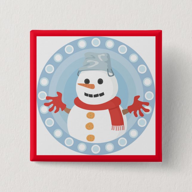 CHAPA CUADRADA NAVIDADES WINTER SNOWMAN (Anverso)
