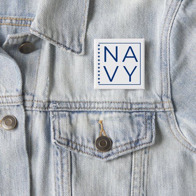 Chapa Cuadrada NAVY de EE. UU. en azul y blanco (In situ)