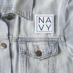Chapa Cuadrada NAVY de EE. UU. en azul y blanco