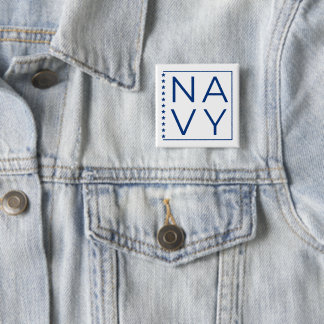 Chapa Cuadrada NAVY de EE. UU. en azul y blanco