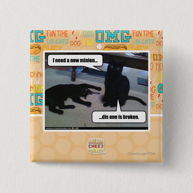 Chapa Cuadrada Necesito un nuevo ministro (Anverso)