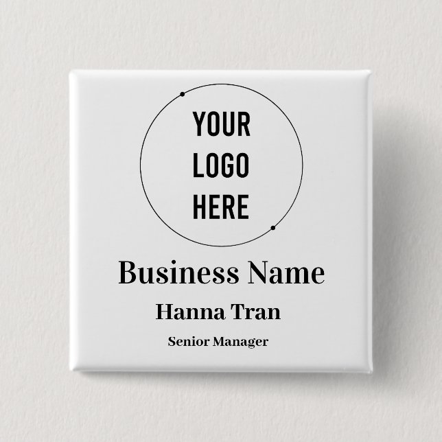 Chapa Cuadrada Negocio Personalizado (Anverso)