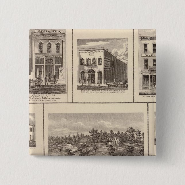 Chapa Cuadrada Negocios en la ciudad de Charles, Davenport (Anverso)