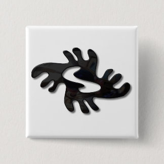 Chapa Cuadrada Negro brillante Adinkra-peace