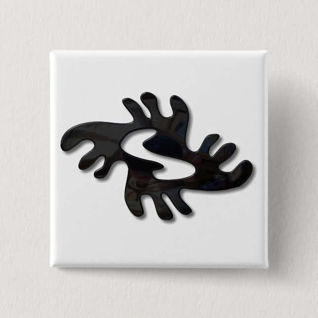 Chapa Cuadrada Negro brillante Adinkra-peace (Anverso)