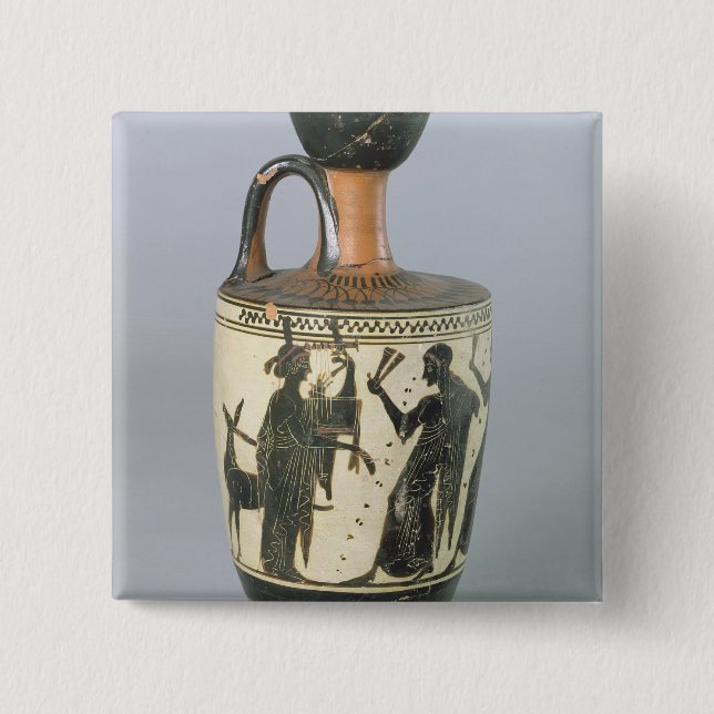 Chapa Cuadrada Negro-figura lekythos del ático (Anverso)