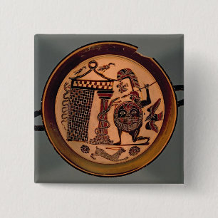 Chapa Cuadrada Negro-figura taza de Laconian que representa un