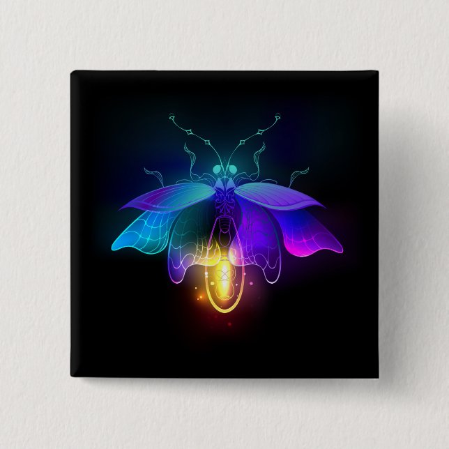 Chapa Cuadrada Neon Firefly en negro (Anverso)
