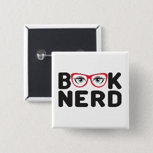 Chapa Cuadrada Nerd del libro