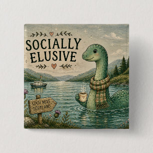 Chapa Cuadrada Nessie esquiva socialmente criptozoológico Loch Ne
