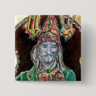 Chapa Cuadrada NEUROMANCER, rojo azul