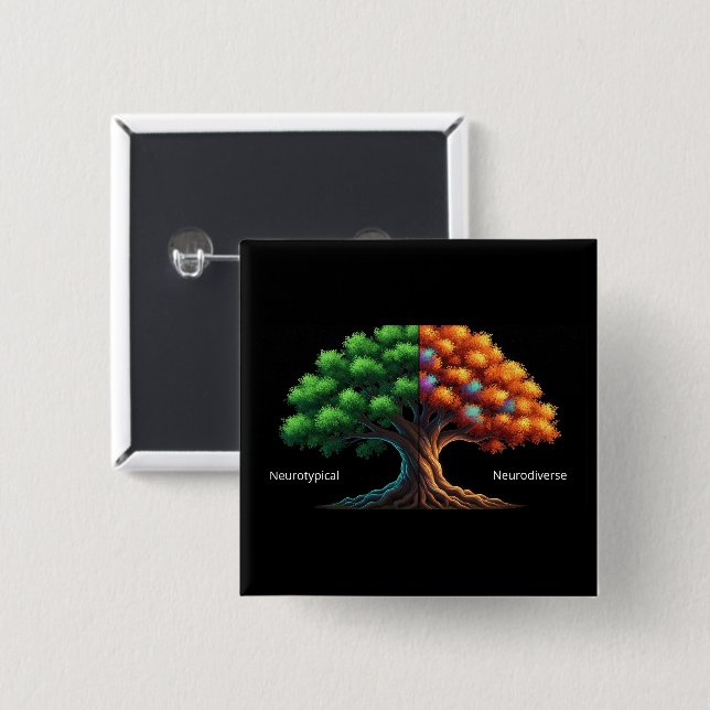 Chapa Cuadrada Neurotypical vs. Neurodiverse (Anverso y reverso)