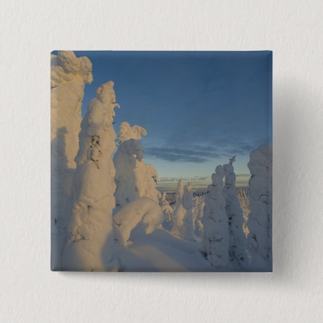 Chapa Cuadrada Nevada al atardecer en la montaña Whitefish 2 (Anverso)