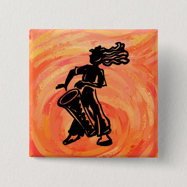 Chapa Cuadrada New York Boogie Nights Drum Orange (Anverso)