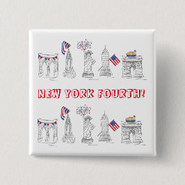Chapa Cuadrada New York City Fourth NYC 4 de Julio Patriótico EEU