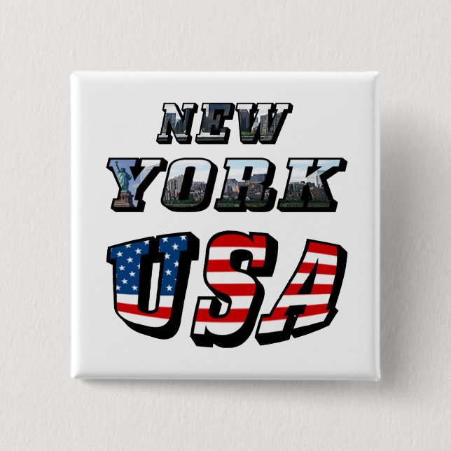 Chapa Cuadrada New York Picture and USA Text (Anverso)