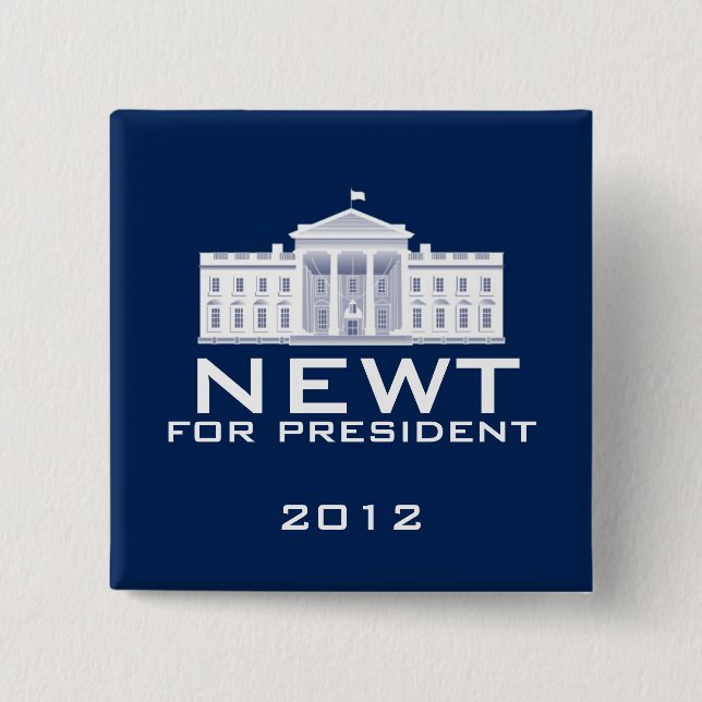 Chapa Cuadrada Newt Gingrich 2012 (Anverso)