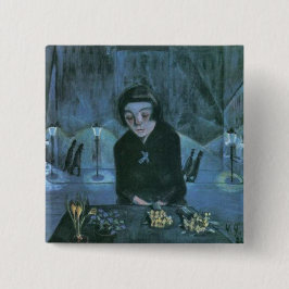 Chapa Cuadrada Niña de Flor Canalizada (por Walter Gramatté)