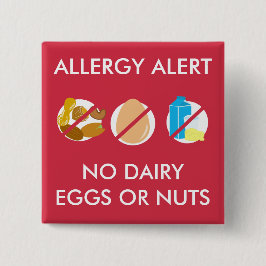 Chapa Cuadrada Ningún Pin Nuts de la alarma de la alergia