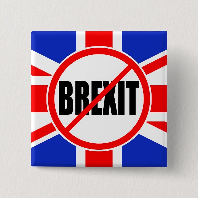CHAPA CUADRADA "NINGUNOS BREXIT " (Anverso)
