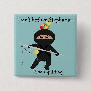 Chapa Cuadrada Ninja con la aguja de costura