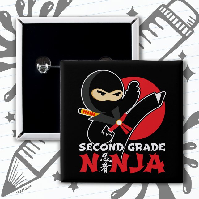Chapa Cuadrada Ninja Kick de 2º Grado De Regreso A La Escuela (Subido por el creador)