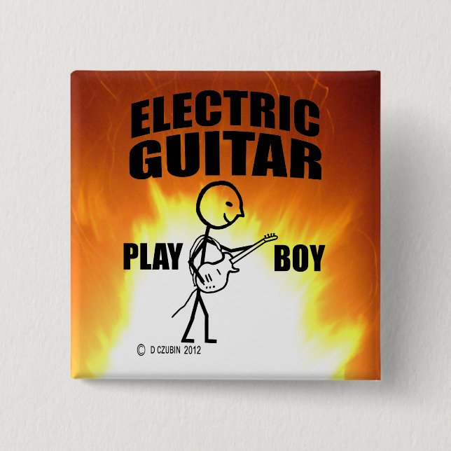 Chapa Cuadrada Niño de guitarra eléctrica (Anverso)
