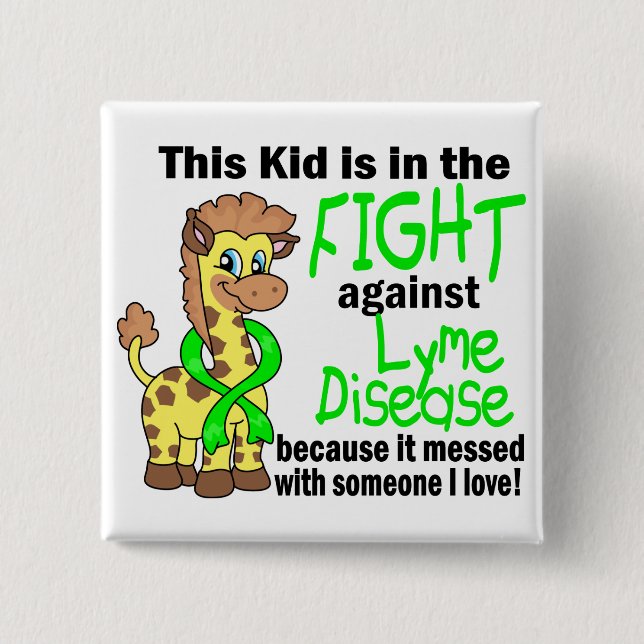 Chapa Cuadrada Niño en la lucha contra la enfermedad de Lyme (Anverso)