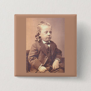 Chapa Cuadrada Niño victoriano de desafortunado estilo de cabello