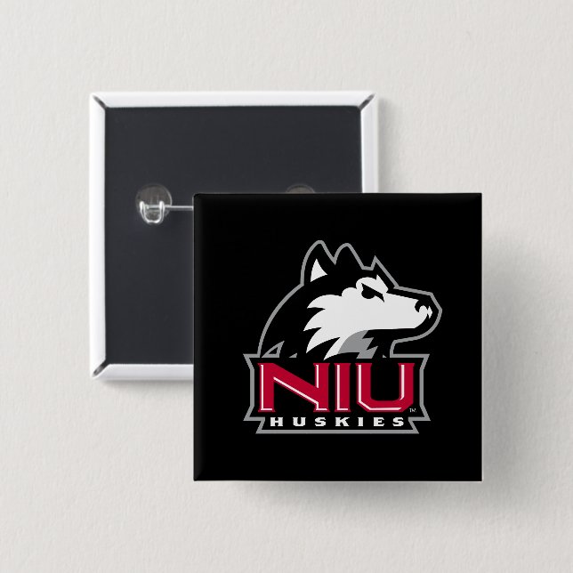 Chapa Cuadrada NIU Huskies (Anverso y reverso)