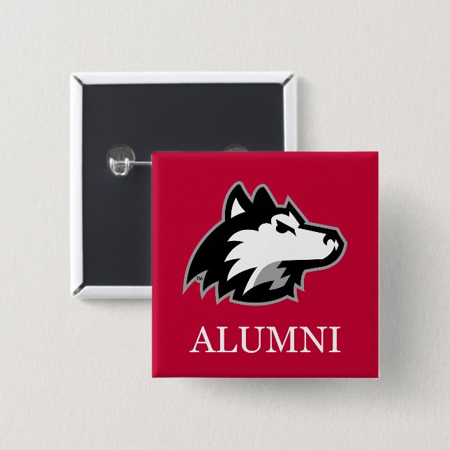 Chapa Cuadrada NIU Huskies Alumni (Anverso y reverso)