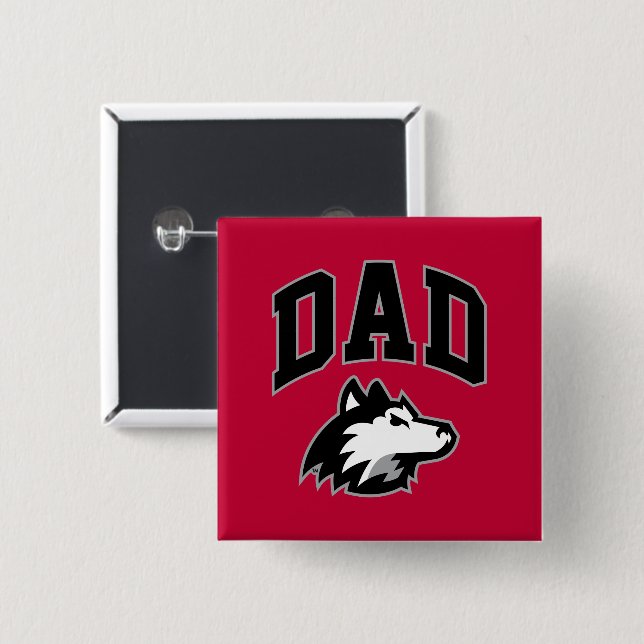 Chapa Cuadrada NIU Huskies Dad (Anverso y reverso)