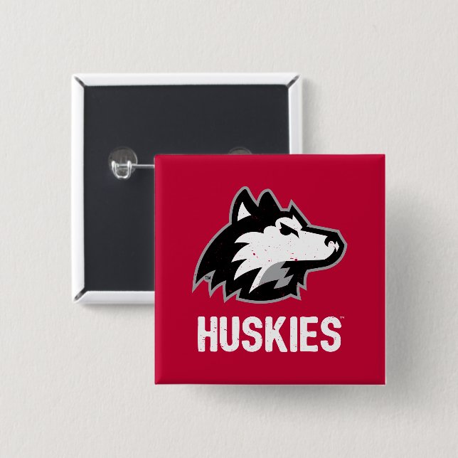 Chapa Cuadrada NIU Huskies Molestos (Anverso y reverso)