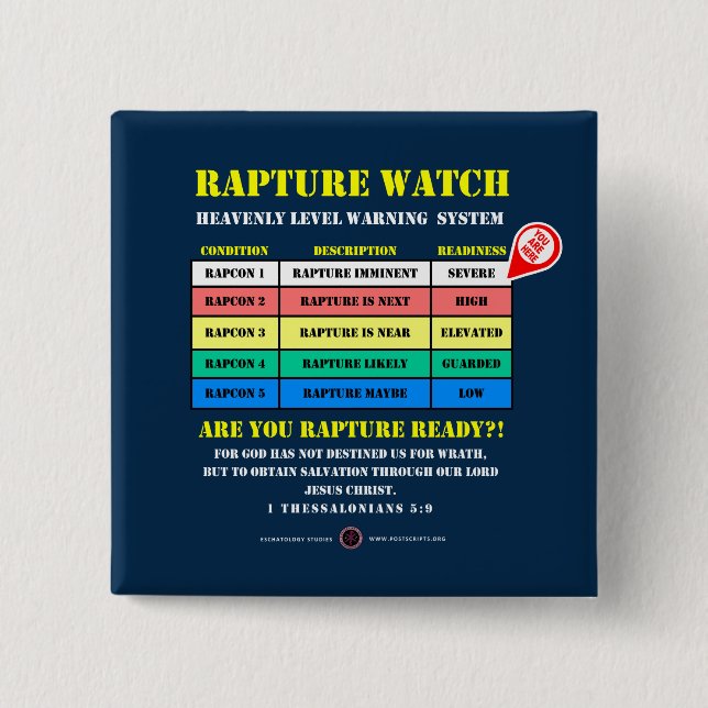Chapa Cuadrada Niveles-de-Alerta-de-Rapture (Anverso)