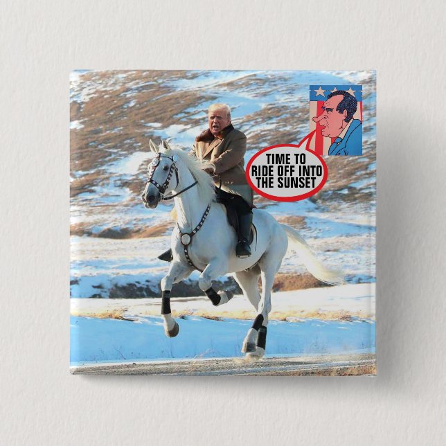 Chapa Cuadrada Nixon aconseja a Trump (Anverso)