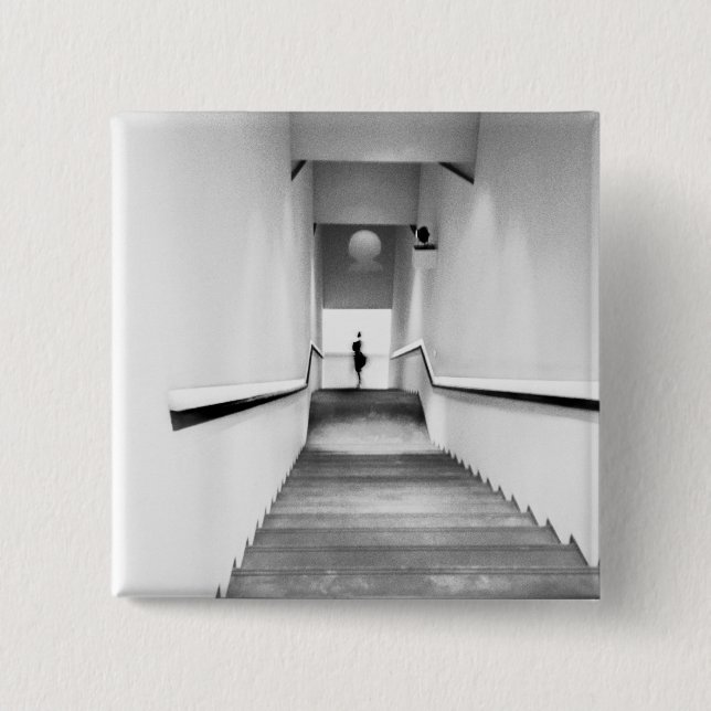 Chapa Cuadrada Niza Francia, Museo de Arte Moderno en escalera (Anverso)