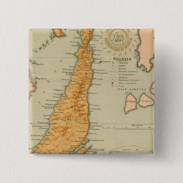 Chapa Cuadrada No 22 Cebú (Anverso)