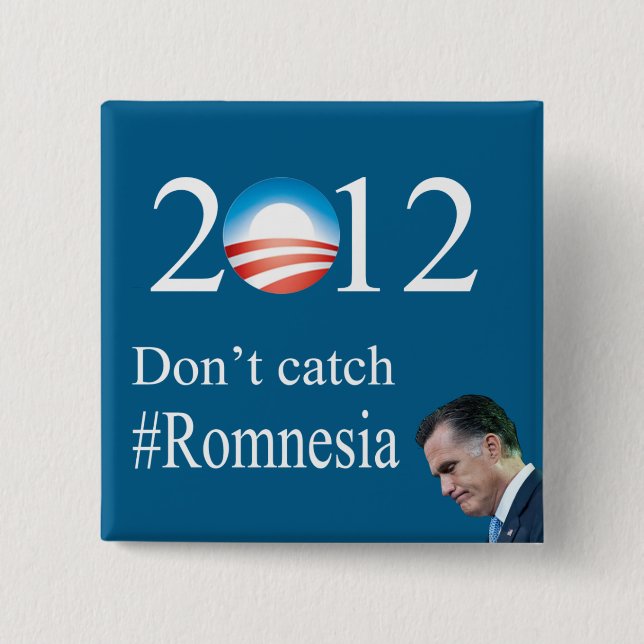 Chapa Cuadrada No coja el #Romnesia (Anverso)