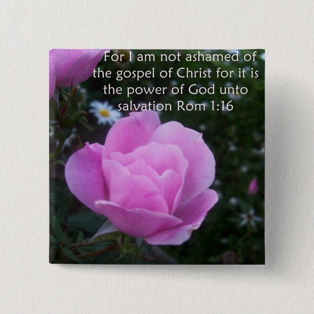 Chapa Cuadrada No estoy avergonzado del evangelio (Anverso)