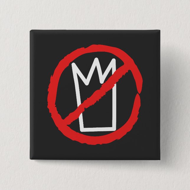 Chapa Cuadrada No kings protest crown logo (Anverso)