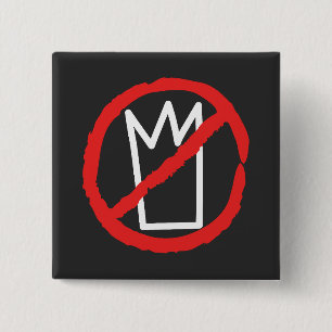 Chapa Cuadrada No kings protesta logo de corona