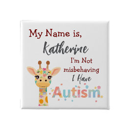 Chapa Cuadrada No me estoy portando mal Tengo Autismo insignia bo