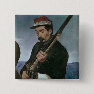 Chapa Cuadrada No oficial de Commissoned que sostiene su rifle